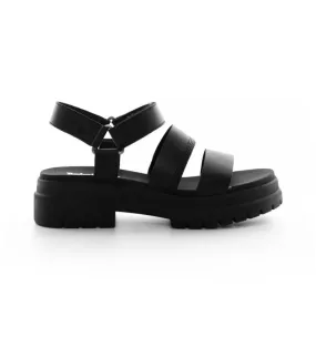 London Vibe black leather sandals - Heel height 4.5cm
