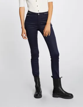 MORGAN PALONA - Pantalón slim encerado en azul