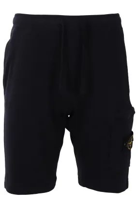 Pantalón corto Stone Island azul oscuro con parche