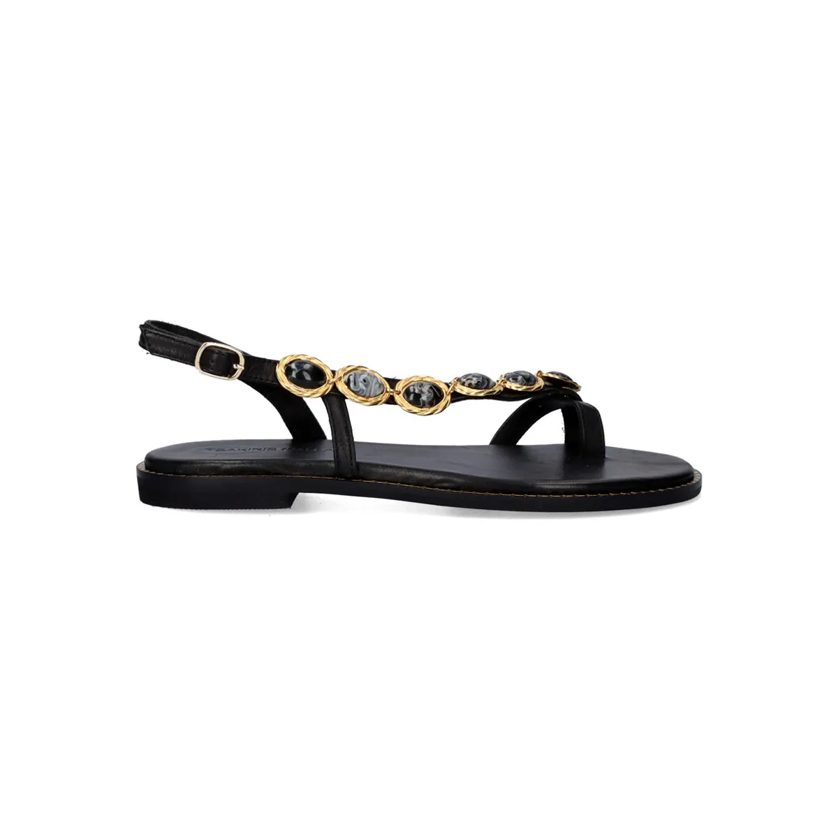 SANDALIA PLANA 515 CHIOS LEATHER BLACK