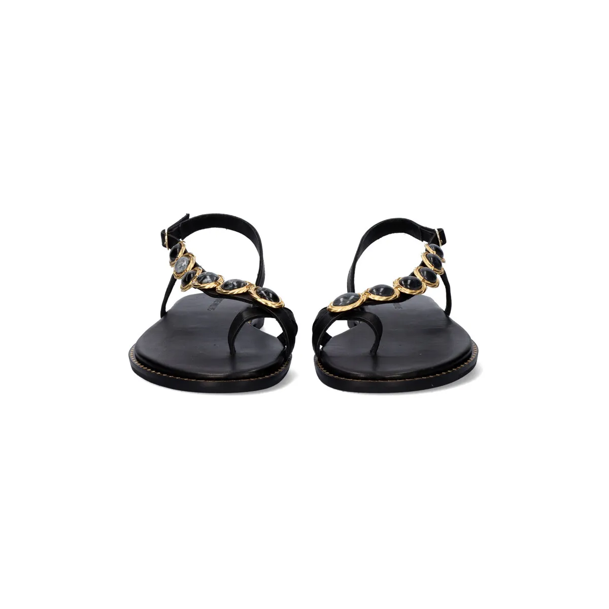 SANDALIA PLANA 515 CHIOS LEATHER BLACK