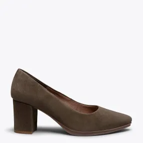 URBAN S - Brown Mid-Heel Pump Shoe