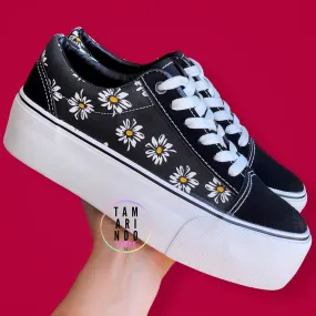Zapatillas lona con plataforma daisy 118